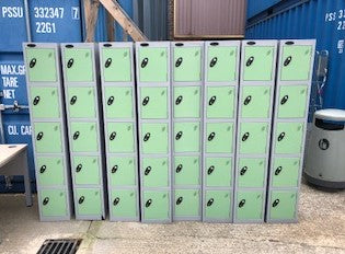 Grey & Light Green 5 Door Compartment Lockers