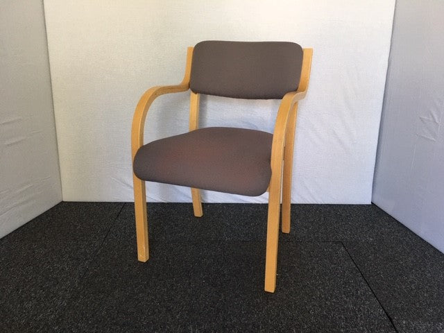 Grey & Wooden Meeting Chair with Arms