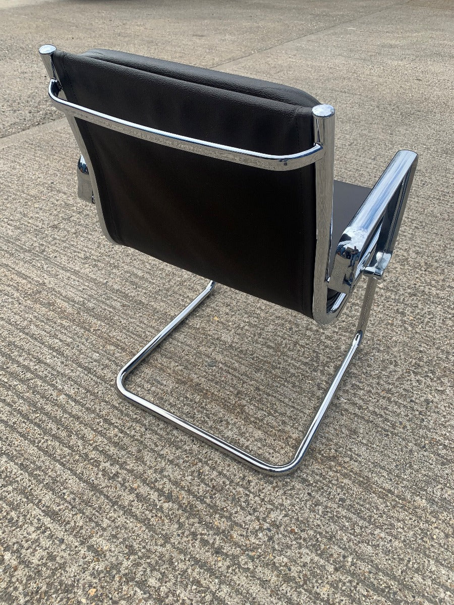 Italian Brown Padded Side Chair