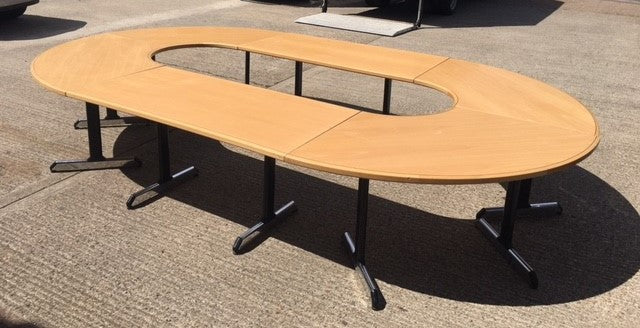 Beach Modular Meeting Table With Black Inlay