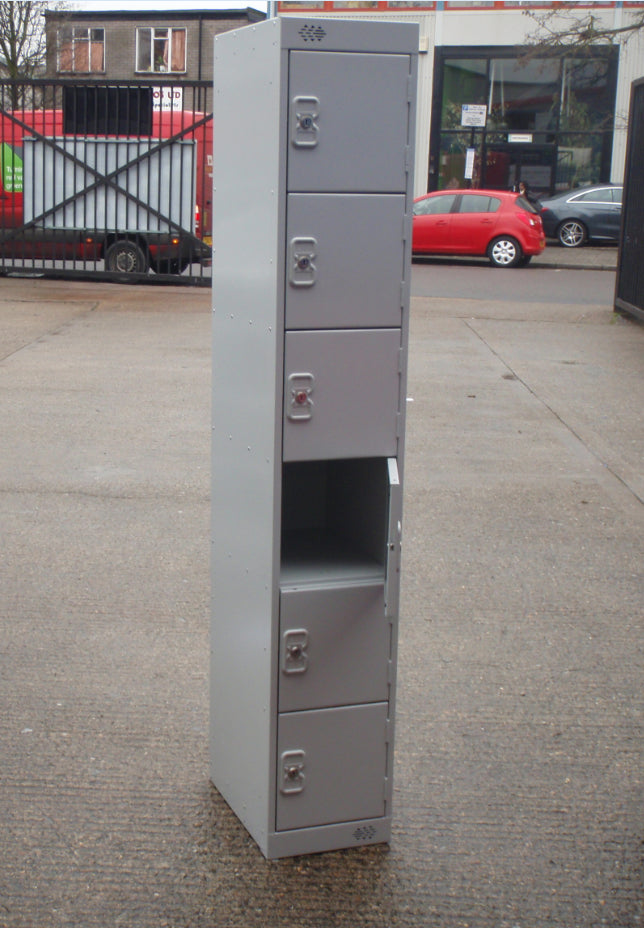 Light Grey 6 Door Lockers with Keys