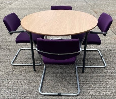 1200Dia Circular Table with 4 Chairs