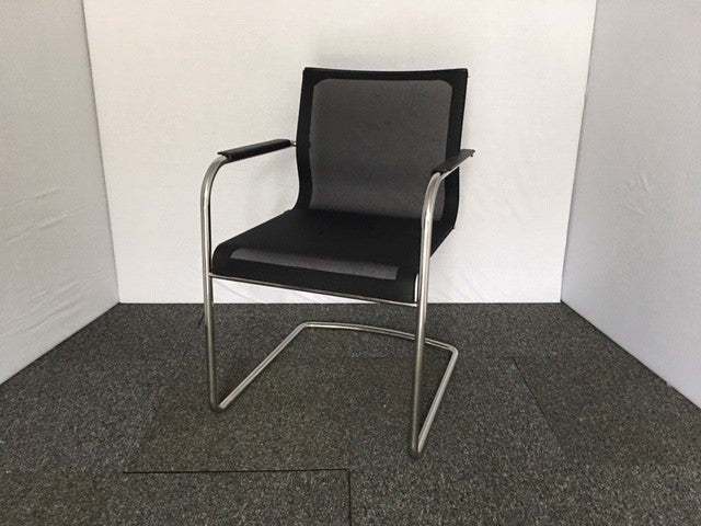 Black Mesh & Chrome Meeting Chair