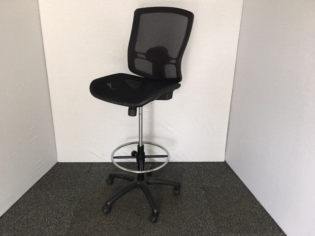 Black Mesh Draughtsman Chair