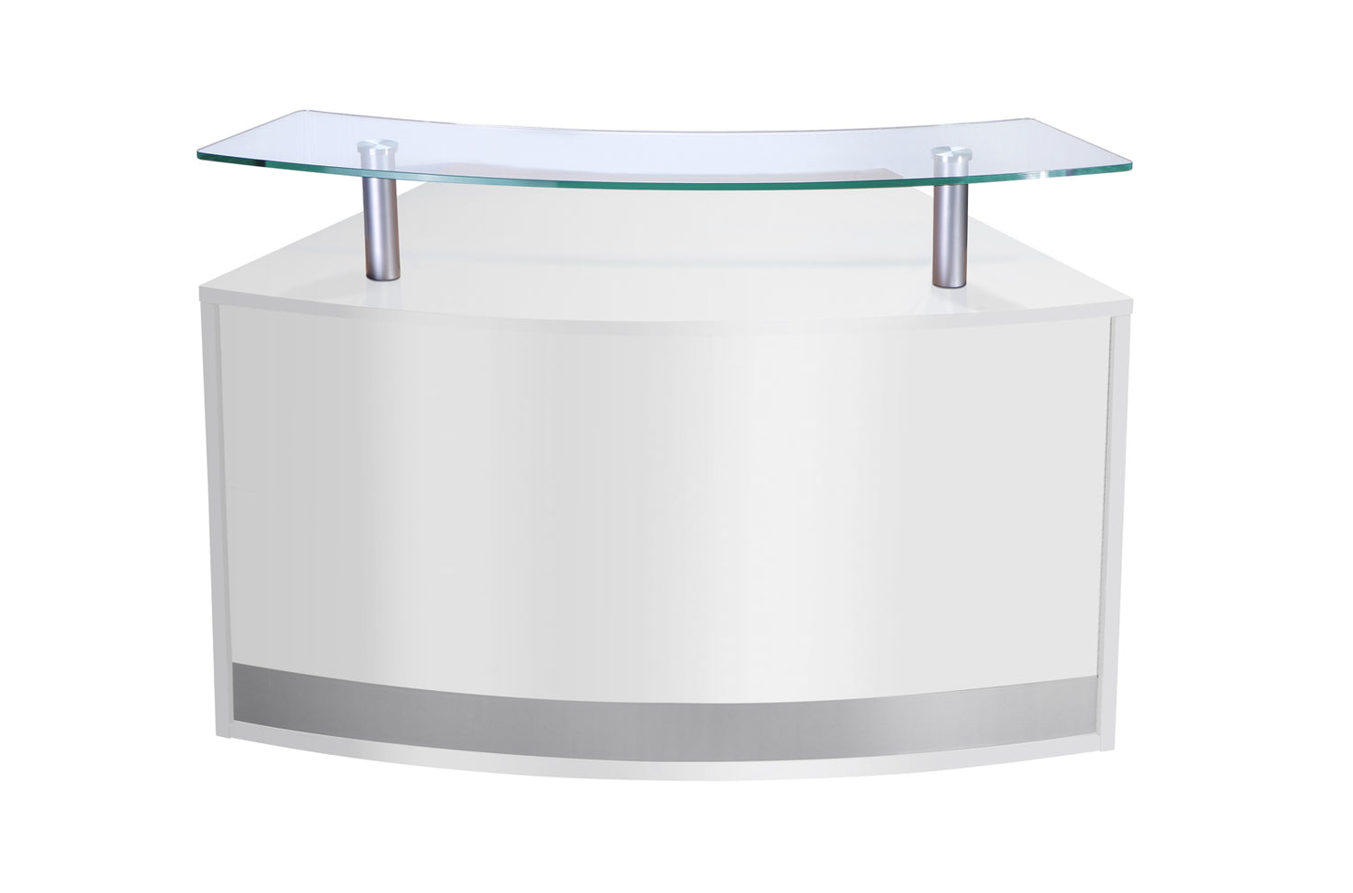 Low Glass Top Curved Reception Desk Unit