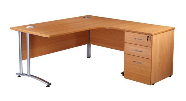 Beach Crescent Workstation & Desk High Ped