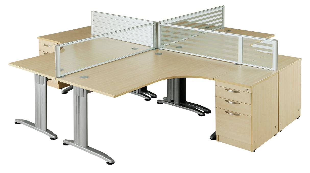 Pod of 4 Work Stations with Pedestals & Screens