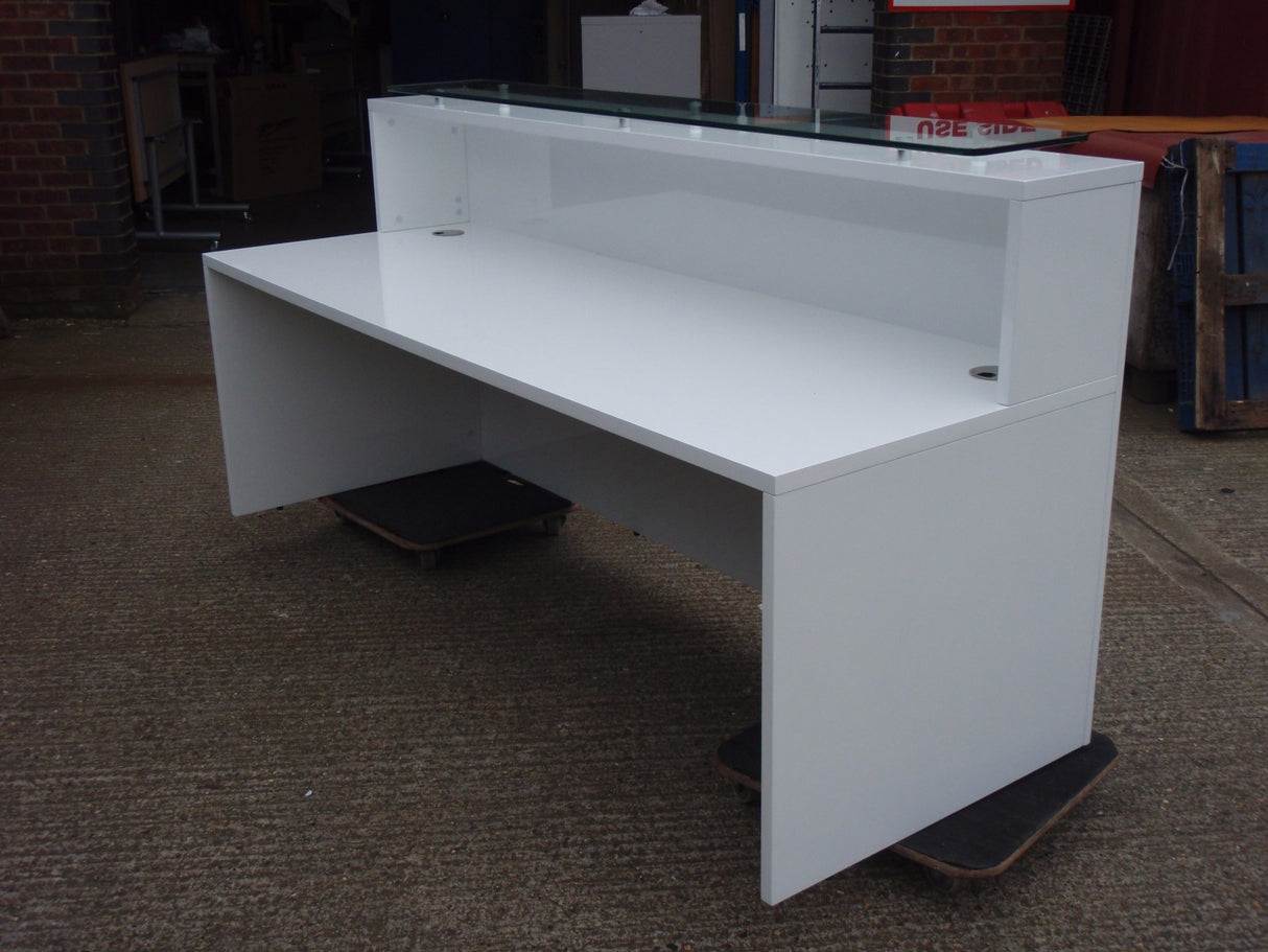 New White Gloss Reception Desk