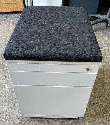 Metal Mobile Pedestal with Seat Pad