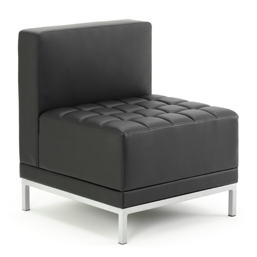 Black Leather Infinity Modular Straight Back Unit