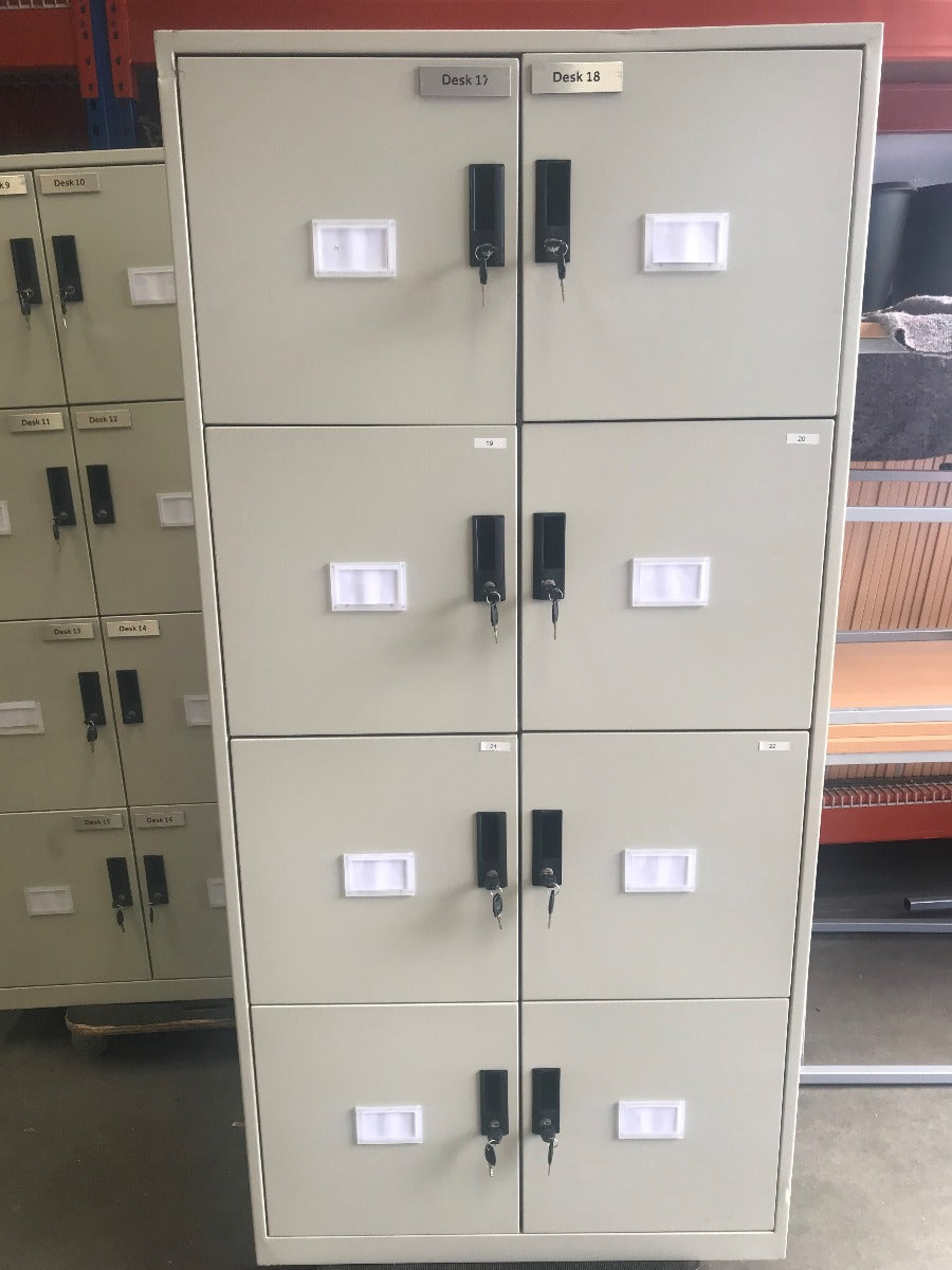 Grey 8 Door Post Style Cabinet