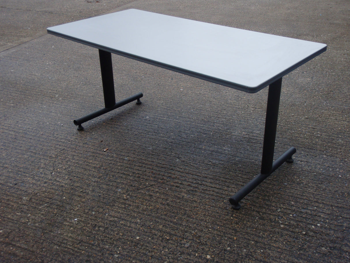Light Grey Top Black Frame Table