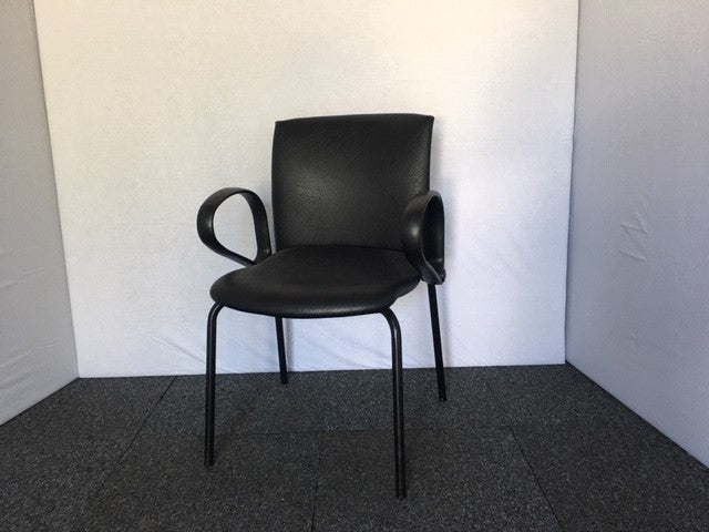 Black Rexine Office Chair with Arms