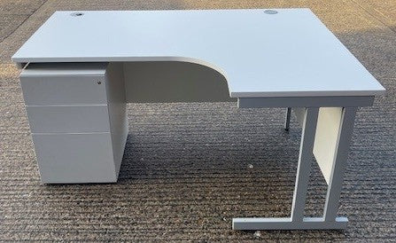 Crescent Desk with Mobile Pedestal