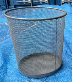 Silver Metal Mesh Waste Bin