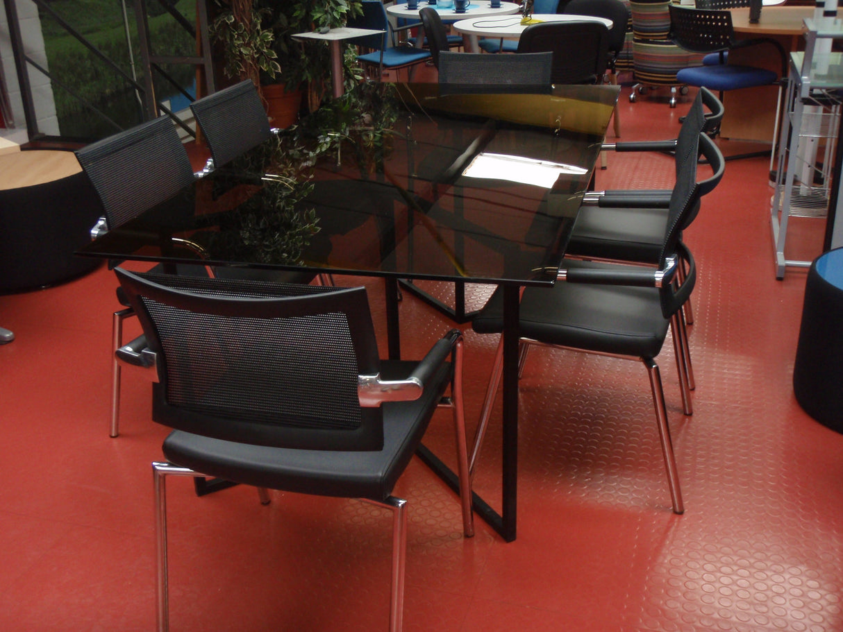 Black Smoked Glass Table