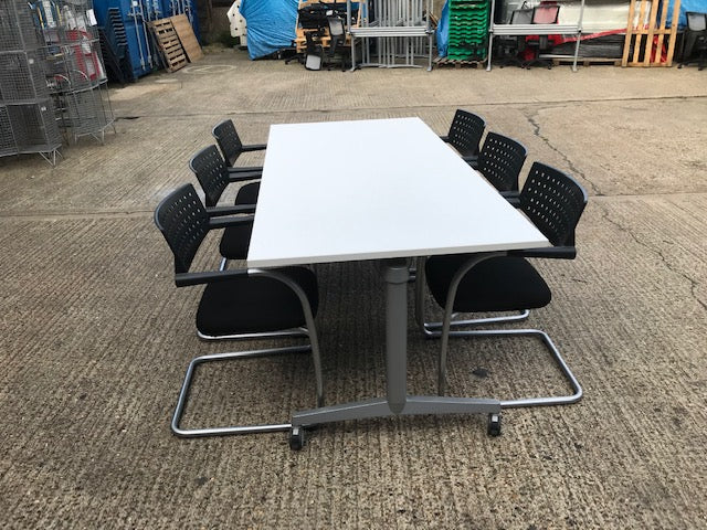 Steelcase White Folding Table