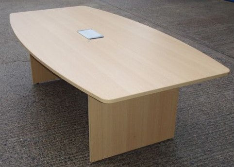 Oak Boardroom Table With Panel End