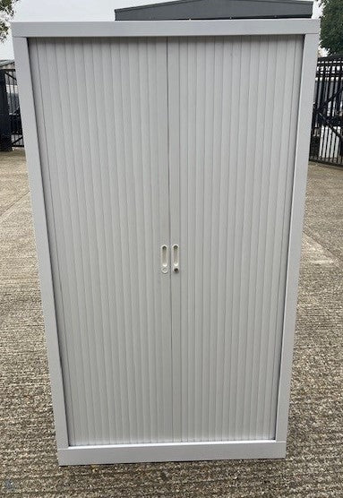 White Tall Metal 2 Door Tambour