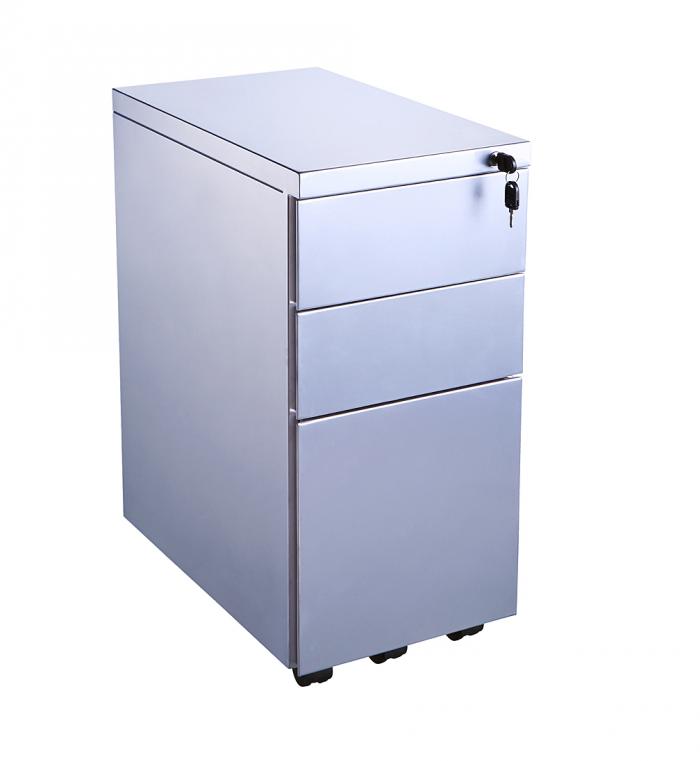 Three Drawer Metal Slimline Pedestal