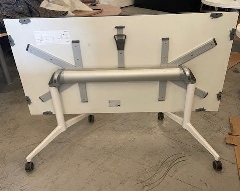 White & Brown Edge Flip Top Table