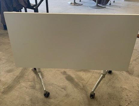 White & Chrome Leg Flip Top Table