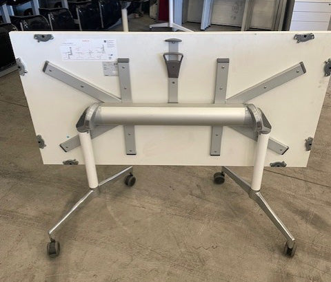 White & Chrome Leg Flip Top Table