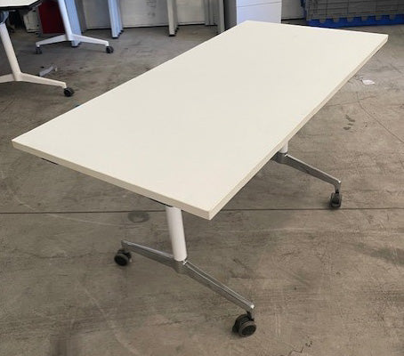 White & Chrome Leg Flip Top Table