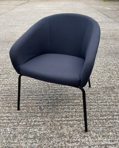 Dark Grey Upholstered Black Leg Tub Chair