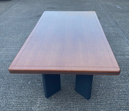 Teak & Dark Grey Leg Boardroom Table