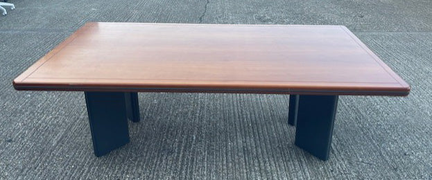 Teak & Dark Grey Leg Boardroom Table