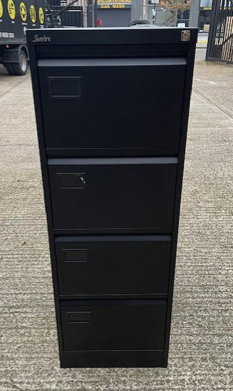 Silverline Black 4 Draw Filing Cabinet