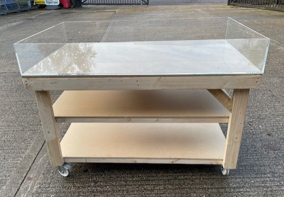 Wooden Table with Perspex Top