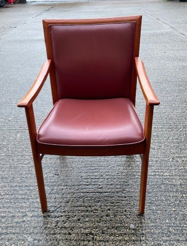 Burgundy Carver Wood Chair