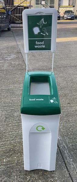 Dark Green & White Recycle Bin