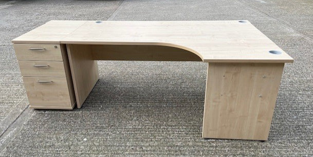 Maple Workstation & Desk High Ped