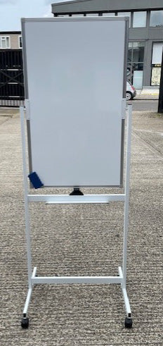 Portrait White Board Flip Chart on Wheels