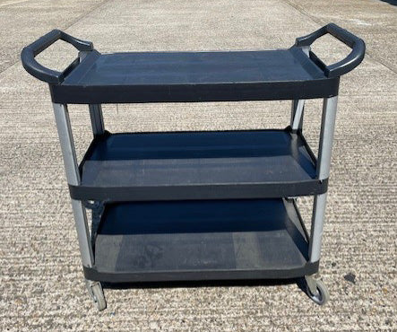 Black & Silver 3 Shelf Serving Trolley