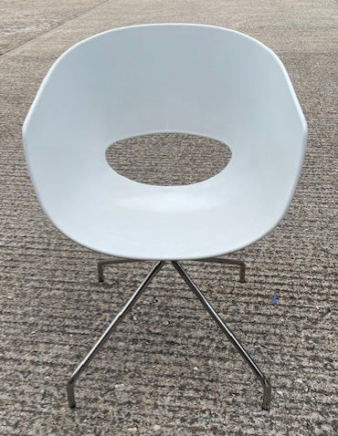 White & Chrome Reception Chair