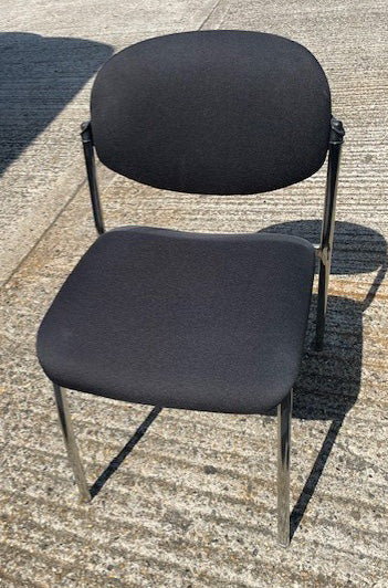 Black Upholstered Chrome Frame Visitors Chair