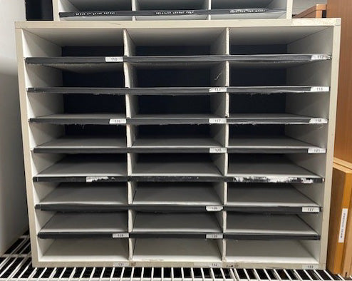 Grey & White 24 Draw Pigeon Hole Unit