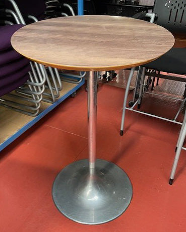 Walnut Chrome Base Poser Table