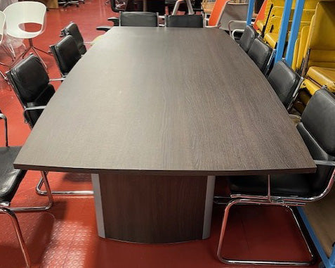 Walnut Aerofoil Barrel Shaped Boardroom Table