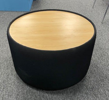 Black & Wood Top Round Coffee Table