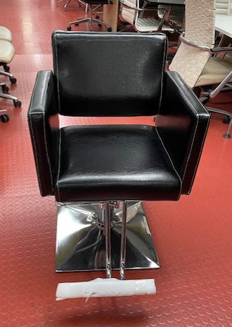Black Leather Salon Barber Height Adjustable Chair