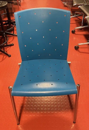 Blue & Chrome Perforated Chair