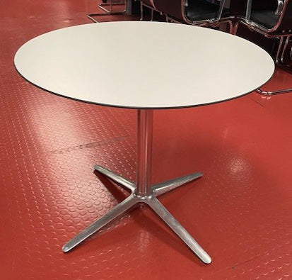 White Black Edge Chrome Star Base Table