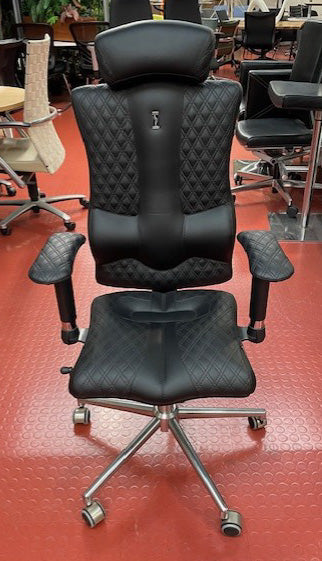 Kulik Ergonomic Black Leather Chair & Head Rest
