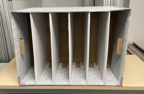 Grey 6 Compartment Bankers Box