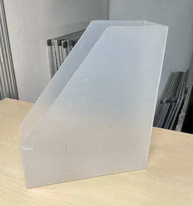 White Clear Plastic Magazine File Holder